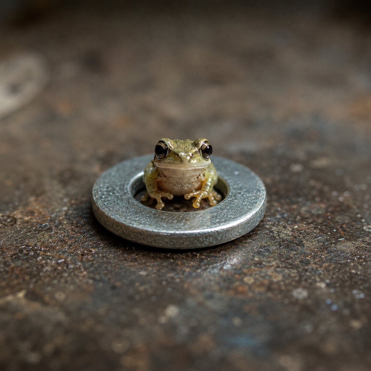 Frog on a washer