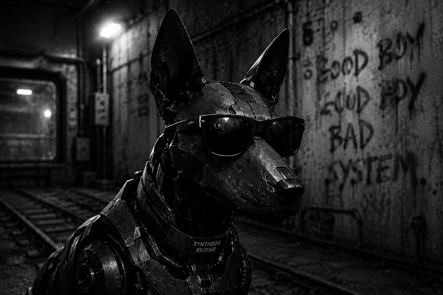Synthdog wearing sunglasses