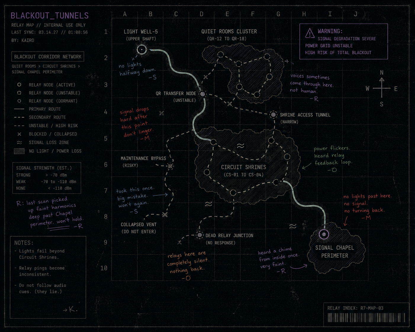 Blackout Tunnels relay map