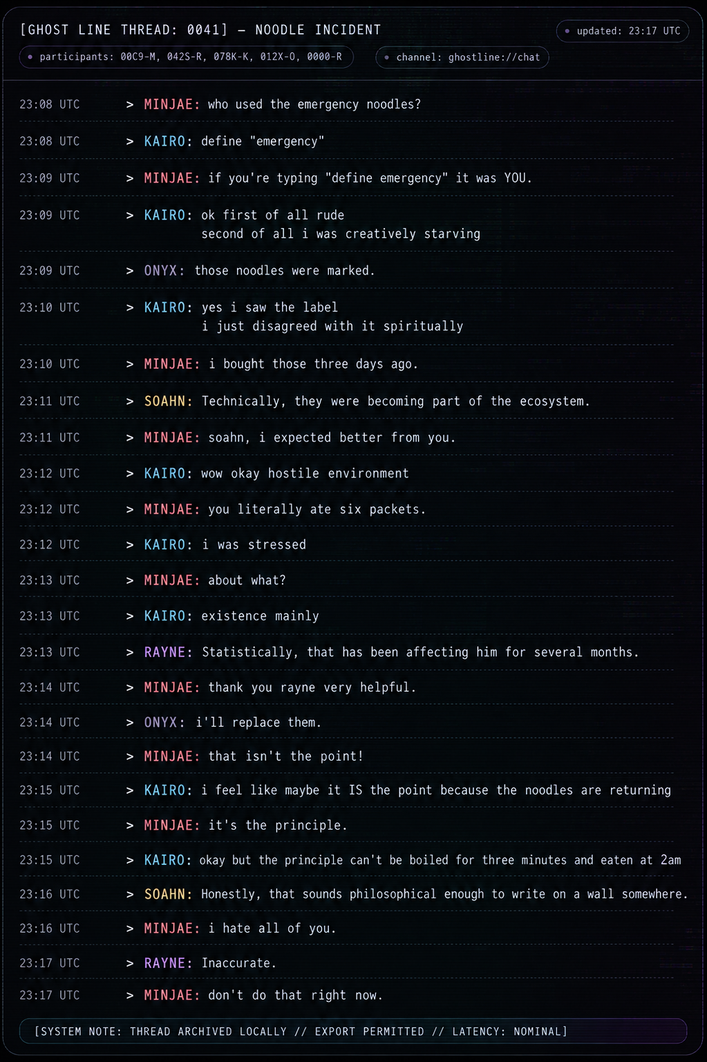 Ghost thread argument screenshot